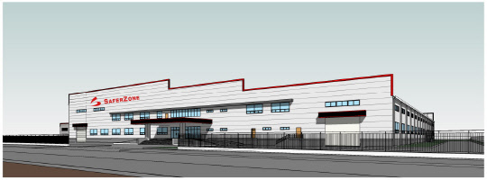 새롭게 건설된 국제과학비즈니스벨트 내 세이퍼존 본사 및 연구소 팹 조감도. 세이퍼존 제공